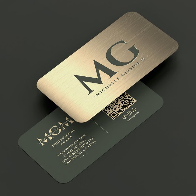 Professional Marketing Elegant Green Gold Modern Business Card (Professional Marketing Elegant Green Gold Modern Business Card
)