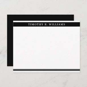 Professional Masculine Black White Personalised Card
