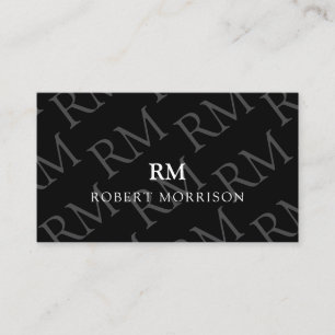 Professional Masculine Elegant Minimalist Monogram Business Card