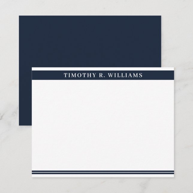 Professional Masculine Navy Blue Personalised Card (Front/Back)