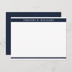 Professional Masculine Navy Blue Personalised Card