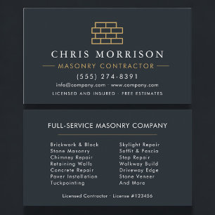 Professional Masonry Bricklayer Brick Business Card