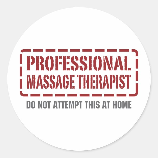 Professional Massage Therapist Classic Round Sticker (Front)