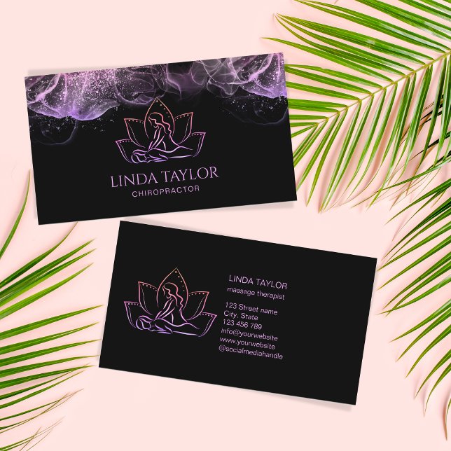Professional Massage Therapist Lotus CHIROPRACTOR  Business Card (Creator Uploaded)