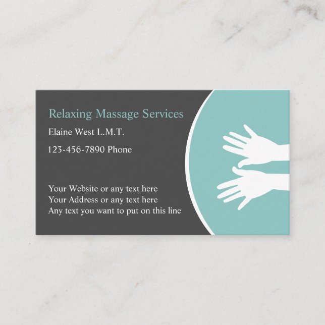 Professional Massage Therapy Business Card (Front)