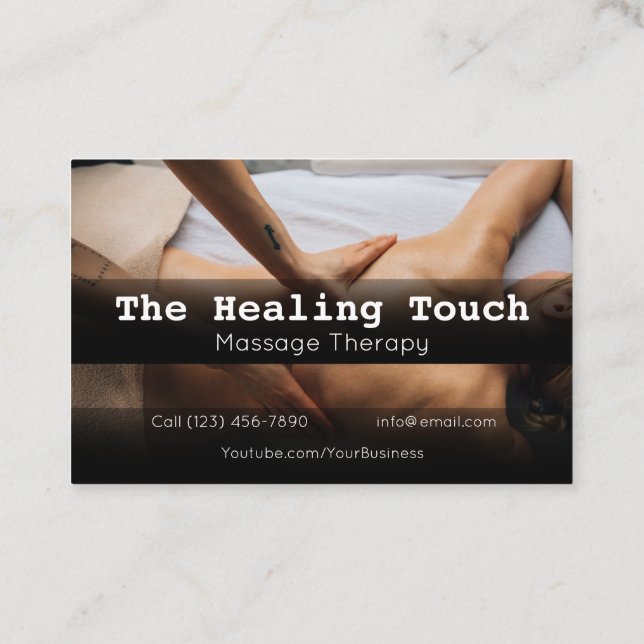 Professional Massage Therapy Masseuse Relaxation Business Card (Back)