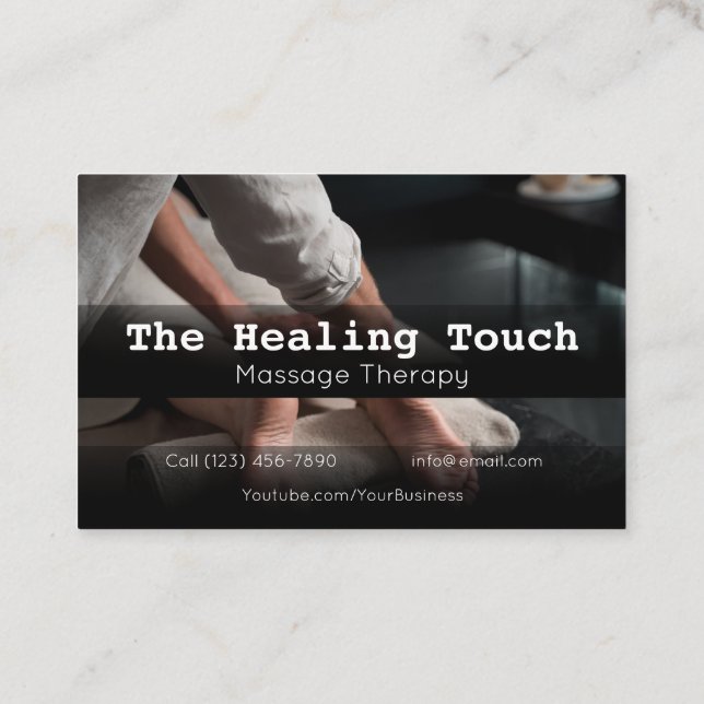 Professional Massage Therapy Masseuse Relaxation Business Card (Back)