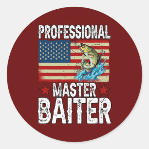 Professional Master Baiter Fisherman American  Classic Round Sticker