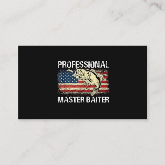 Professional Master Baiter Retro American Flag Business Card (Front)