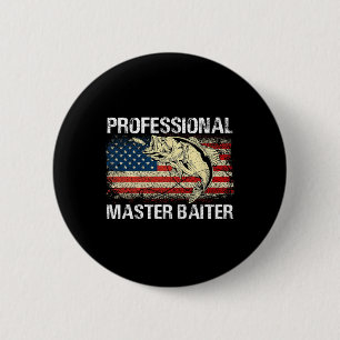 Professional Master Baiter Retro American Flag Fun 6 Cm Round Badge