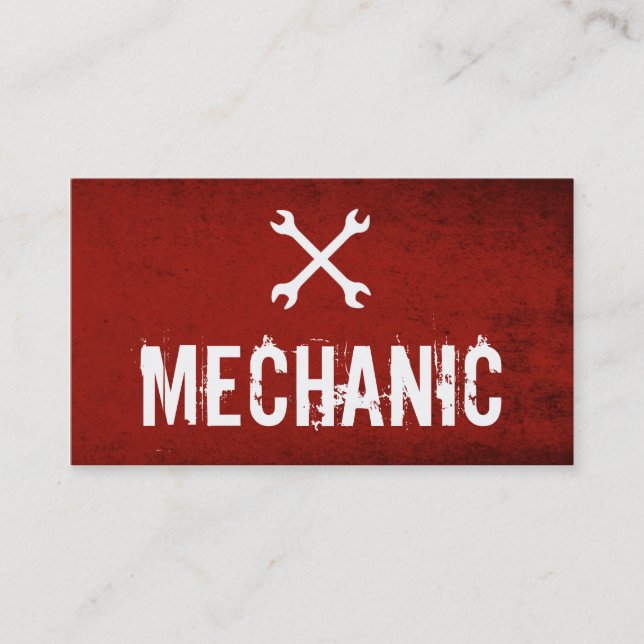 Professional Mechanic Automotive Business cards (Front)