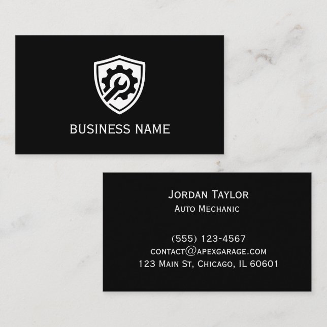 Professional Mechanic Business Card (Front/Back)