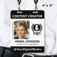 Professional Media ID Pass Photo Logo Black