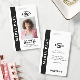 Professional Media Pass Photo ID Logo Badge