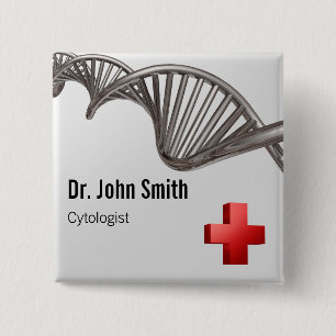 Professional Medical 3D Symbol Cross DNA 15 Cm Square Badge