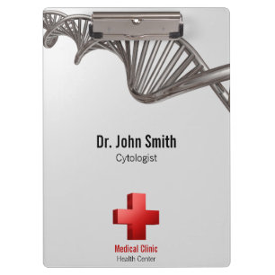 Professional Medical 3D Symbol Cross DNA Clipboard