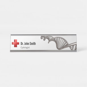 Professional Medical 3D Symbol Cross DNA Desk Name Plate