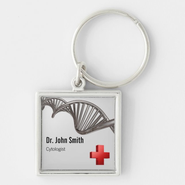 Professional Medical 3D Symbol Cross DNA Key Ring (Front)