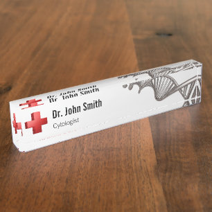 Professional Medical 3D Symbol Cross DNA Nameplate