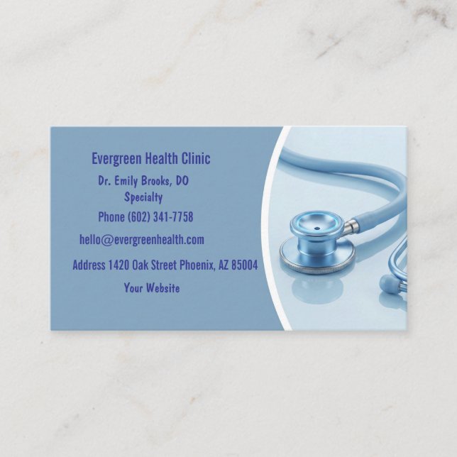 Professional Medical Appointment Card with QR Code (Front)