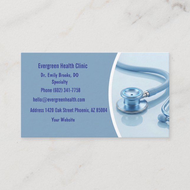 Professional Medical Appointment Card with QR Code (Front)