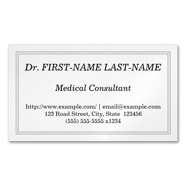 Professional Medical Consultant Business Card (Front)