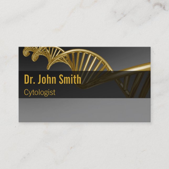 Professional Medical Luxury Gold DNA Strand Business Card (Front)