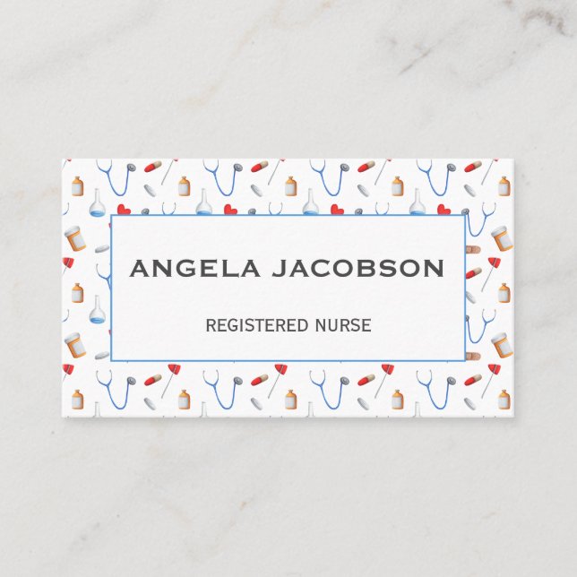 Professional Medical Registered Nurse Business Card (Front)