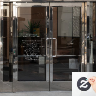 Professional Medical Spa Aesthetic Clinic Services Window Cling