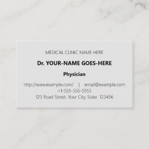 Professional, Medical Specialist Business Card