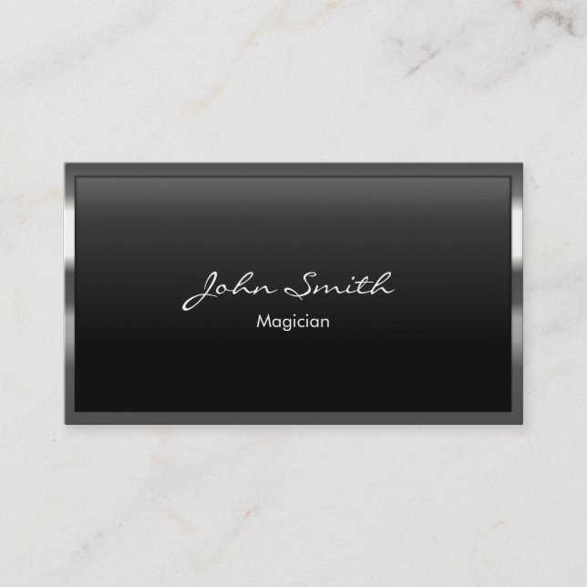 Professional Metal Border Magician Business Card (Front)
