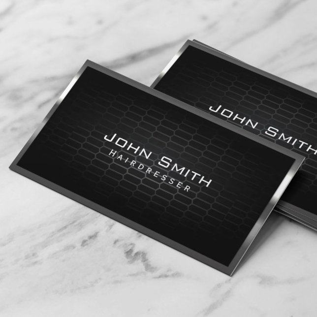 Professional Metal Cells Hairdresser Barber Shop Business Card (Creator Uploaded)