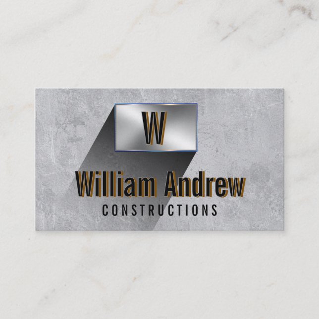Professional Metal Construction Business Card Mode (Front)