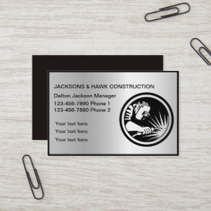 Professional Metal Tool Construction Company Business Card