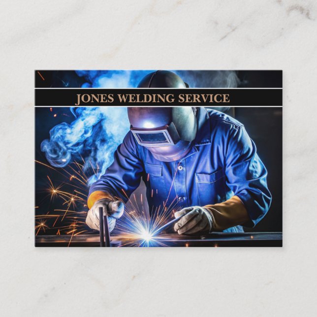 Professional Metal Welder Fabrication & Contractor Business Card (Front)