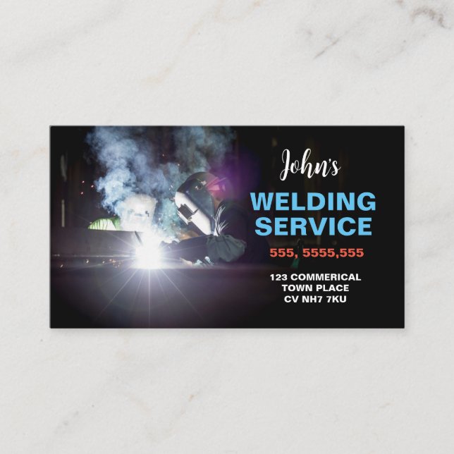 Professional Metal Welding & Fabrication  Business Card (Front)