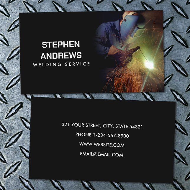Professional Metal Welding Fabrication Contractor Business Card (Professional Metal Welding Fabrication Contractor Business Card)