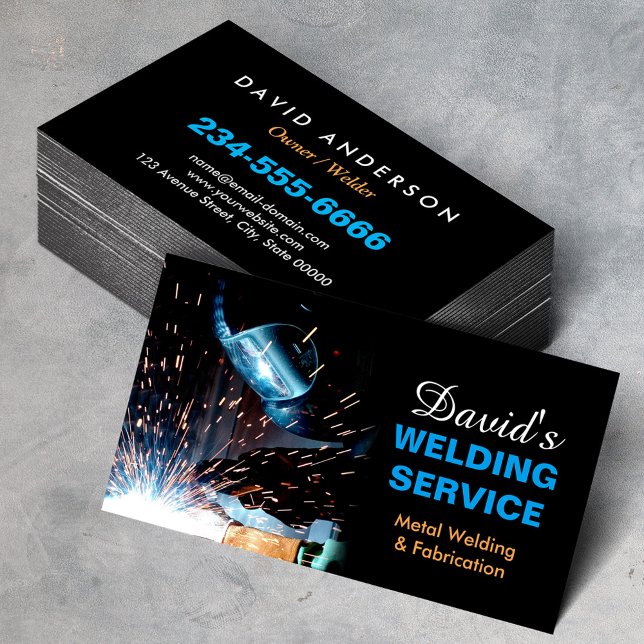 Professional Metal Welding Fabrication Contractor Business Card (Creator Uploaded)