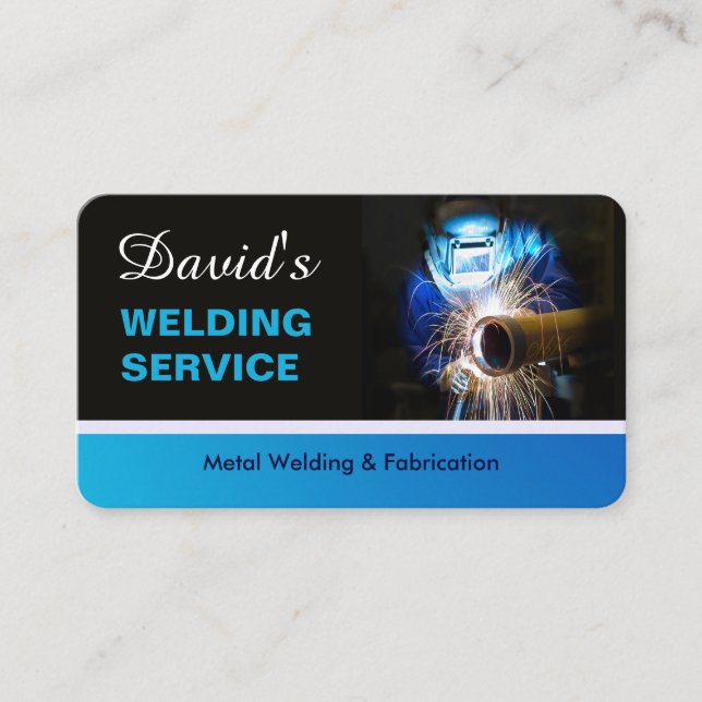 Professional Metal Welding Fabrication Contractor  Business Card (Front)