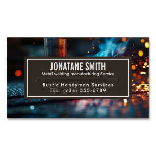 Professional Metal Welding Fabrication Contractor  Magnetic Business Card