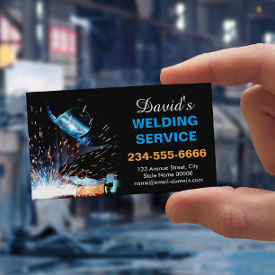 Professional Metal Welding Fabrication Contractor Magnetic Business Card