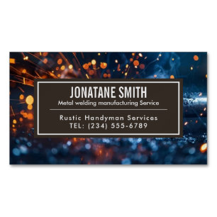Professional Metal Welding Fabrication Contractor  Magnetic Business Card