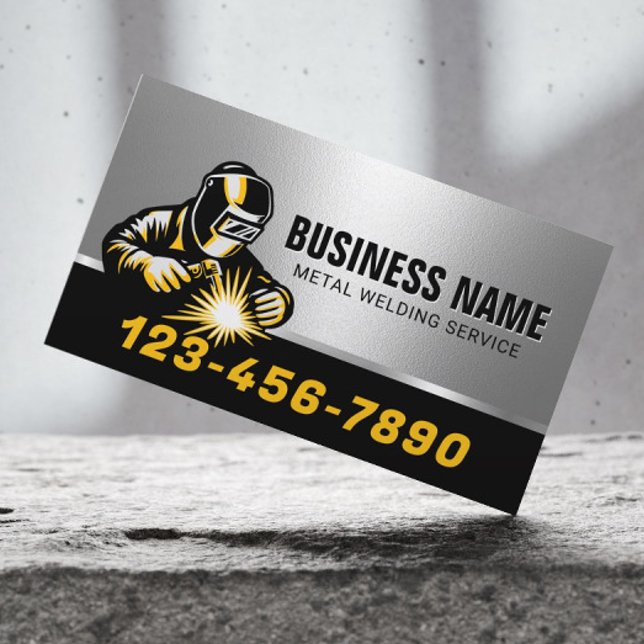Professional Metal Welding & Fabrication Welder Business Card (Creator Uploaded)