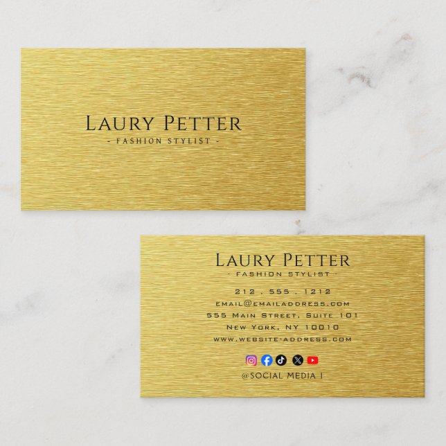 Professional metallic look business card (Front/Back)