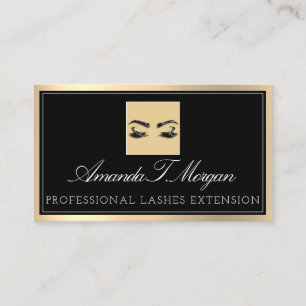 Professional Microblading Eyelash Brows Black Business Card