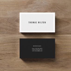 Professional Minimal Black Grey White Consultant Business Card