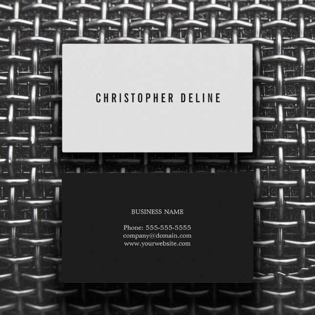 Professional Minimal Black Light Grey Consultant Business Card (Creator Uploaded)