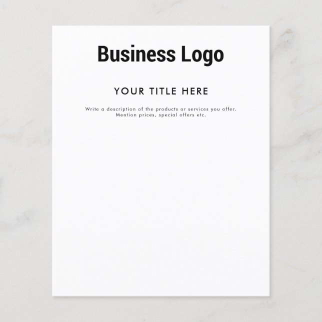 Professional Minimal Business Logo Promotional  Flyer (Front)
