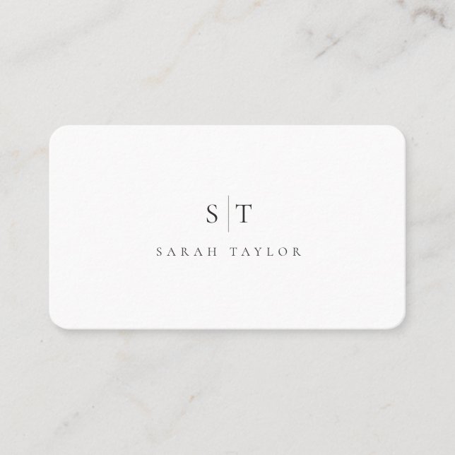 Professional Minimal Clean Monogram Business Card (Front)