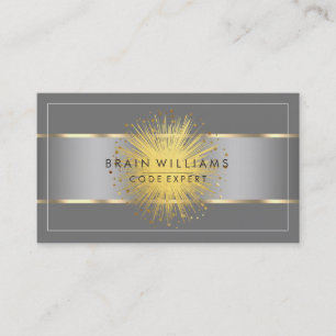 Professional Minimal Elegant Black Gold Finance B Business Card